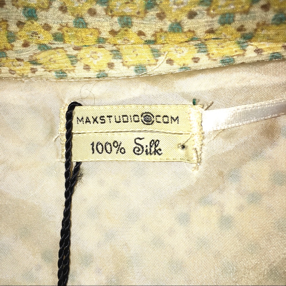 Max Studio Sleeveless Tie Front 100% Silk Dress. - Picture 5 of 5
